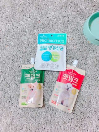 [빙그레] 에버그로 생유산균 1봉（10포입）+펫밀크2팩 — 3점을 준 리뷰어가 2019년 5월 올린 사용 사진