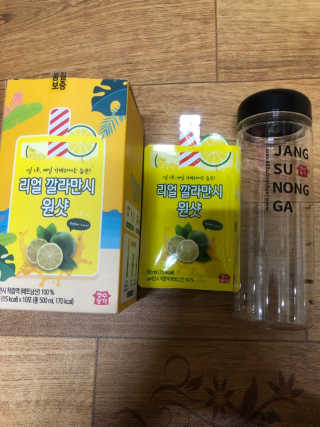 장수농가 리얼깔라만시 원샷 50ml 10팩+보틀 — 4.5점을 준 리뷰어가 2019년 5월 올린 사용 사진