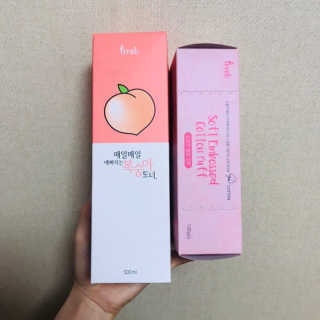 프레티 복숭아 토너 + 소프트 엠보 코튼 화장솜 — 5점을 준 리뷰어가 2019년 4월 올린 사용 사진