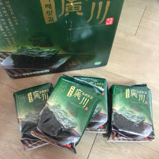 광천우리맛김 한봉지 2~3인분, 아삭하고 향긋한 우리파래식탁김28매 — 5점을 준 리뷰어가 2018년 4월 올린 사용 사진