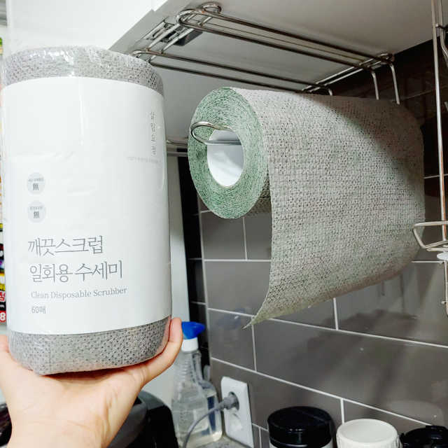 깨끗스크럽 일회용수세미 리뷰 사진