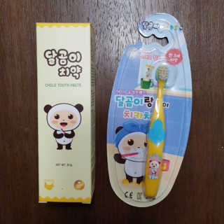 달곰이 어린이 치약+어린이 칫솔 SET — 5점을 준 리뷰어가 2017년 10월 올린 사용 사진