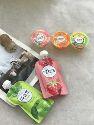 데르뜨 떠먹는 과일 3종, 짜먹는 과일 2종 총 10개 체험 — 5점을 준 리뷰어가 2020년 3월 올린 사용 사진
