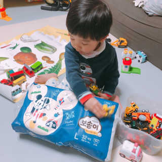 보솜이 베이비케어 팬티형 기저귀 — 5점을 준 리뷰어가 2019년 3월 올린 사용 사진