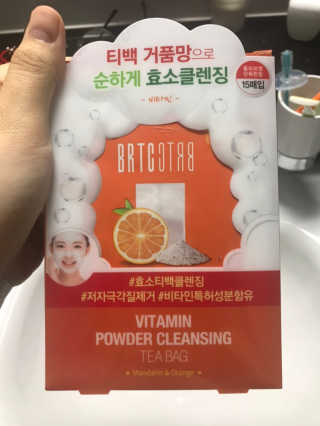 비알티씨 V10 파우더 클렌징 티백 2종 — 5점을 준 리뷰어가 2019년 2월 올린 사용 사진