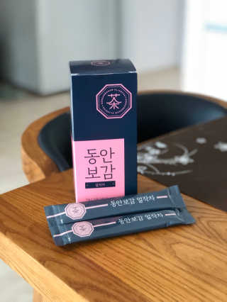동안보감 얼작차 붓기를 빼주는 동안보감 한방 프리미엄 얼작차 — 4점을 준 리뷰어가 2019년 10월 올린 사용 사진