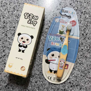 달곰이 어린이 치약+어린이 칫솔 SET — 4.83점을 준 리뷰어가 2017년 7월 올린 사용 사진
