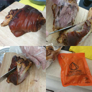행복먹거리공작소 맥족. 맥주에 빠진 족발 550g + 마늘소스 70g — 4점을 준 리뷰어가 2020년 3월 올린 사용 사진