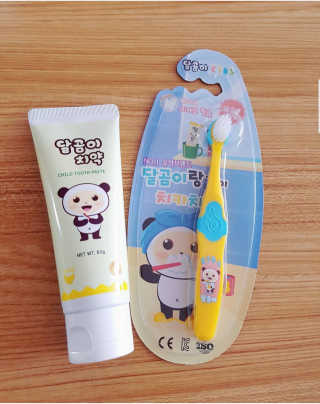 달곰이 어린이 치약+어린이 칫솔 SET — 5점을 준 리뷰어가 2017년 7월 올린 사용 사진