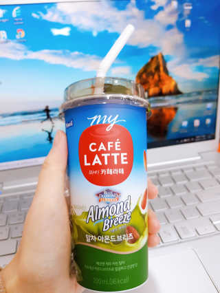 마이카페라떼 말차 아몬드브리즈 7개입 — 5점을 준 리뷰어가 2019년 11월 올린 사용 사진