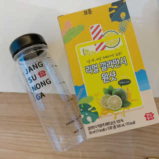 장수농가 리얼깔라만시 원샷 50ml 10팩+보틀 — 5점을 준 리뷰어가 2019년 5월 올린 사용 사진