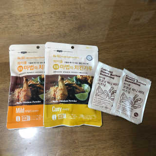 MCP 하이몰 마법의치킨가루2봉랜덤 + 코코넛허니버터2봉 — 4점을 준 리뷰어가 2020년 3월 올린 사용 사진