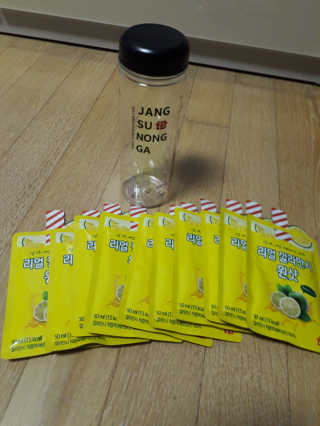 장수농가 리얼깔라만시 원샷 50ml 10팩+보틀 — 5점을 준 리뷰어가 2019년 5월 올린 사용 사진
