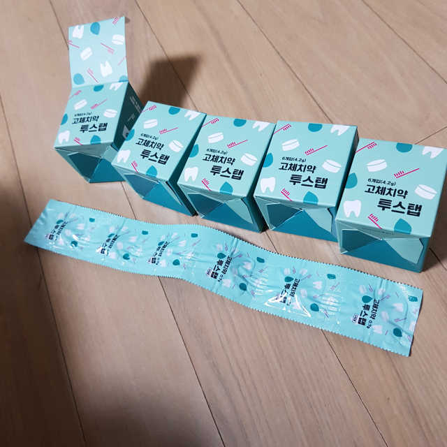 씹는 고체치약 투스탭 스파클레몬 6정 x 5박스 리뷰 사진