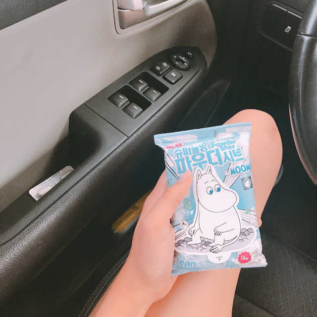 슈퍼 쿨링 파우더시트 무민 에디션 비누향 리뷰 사진