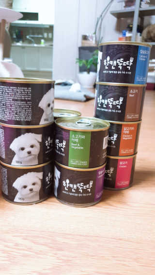 [펫토리아] 한캔뚝딱 강아지 주식캔 12종 콤보 — 4점을 준 리뷰어가 2019년 8월 올린 사용 사진