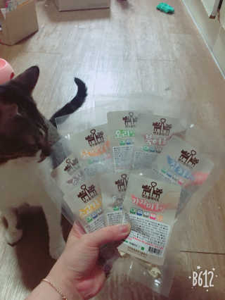 펫츠플레이트 동결건조간식 기호성 테스트 8종 — 5점을 준 리뷰어가 2018년 5월 올린 사용 사진