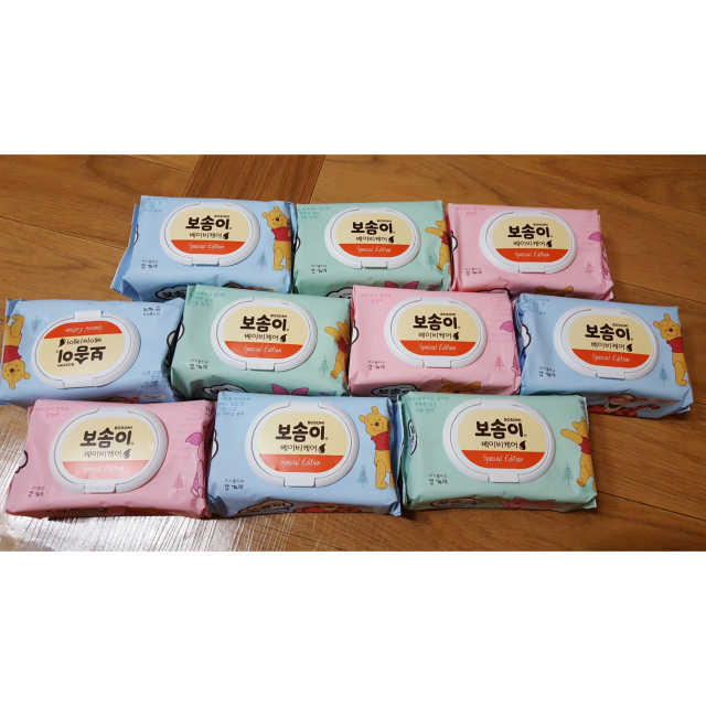 보솜이 아기물티슈 베이비케어 푸에디션 캡 74매 10입 리뷰 사진