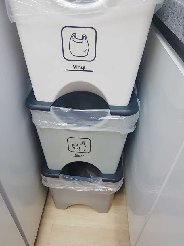 플라팜 에코홀릭 모던 분리수거함 3단 리뷰 사진