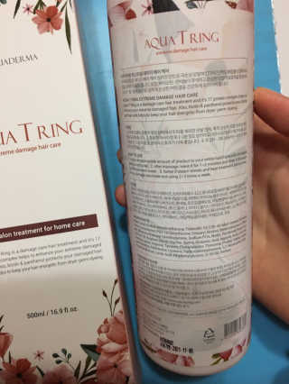 아쿠아큐링 아쿠아티링 익스트림데미지 헤어케어 500ml — 5점을 준 리뷰어가 2018년 12월 올린 사용 사진