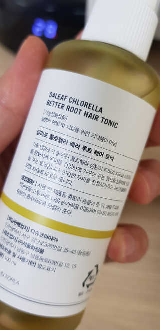 달리프 클로렐라 베러 루트 헤어토닉 100ml — 3점을 준 리뷰어가 2019년 8월 올린 사용 사진