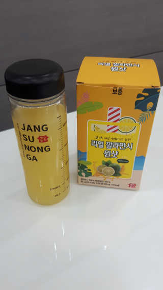장수농가 리얼깔라만시 원샷 50ml 10팩+보틀 — 5점을 준 리뷰어가 2019년 5월 올린 사용 사진