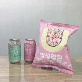 GS25 벚꽃 팝콘 + 벚꽃스파클링 + 벚꽃 청포도 에이드 — 3점을 준 리뷰어가 2018년 3월 올린 사용 사진