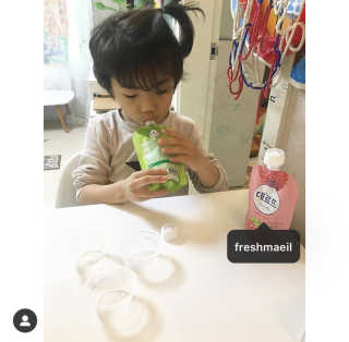 데르뜨 떠먹는 과일 3종, 짜먹는 과일 2종 총 10개 체험 — 5점을 준 리뷰어가 2020년 3월 올린 사용 사진