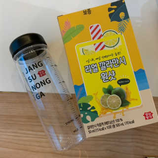 장수농가 리얼깔라만시 원샷 50ml 10팩+보틀 — 5점을 준 리뷰어가 2019년 5월 올린 사용 사진