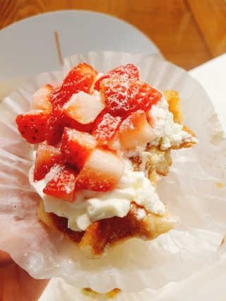 [베러댄와플_수내역점] 10가지 맛 미니와플샘플러 — 5점을 준 리뷰어가 2019년 2월 올린 사용 사진