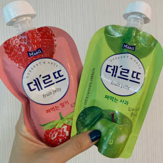 데르뜨 떠먹는 과일 3종, 짜먹는 과일 2종 총 10개 체험 — 5점을 준 리뷰어가 2020년 3월 올린 사용 사진