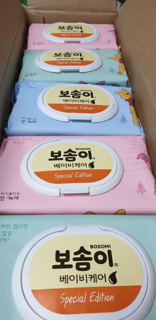 보솜이 아기물티슈 베이비케어 푸에디션 캡 74매 10입 — 5점을 준 리뷰어가 2019년 4월 올린 사용 사진