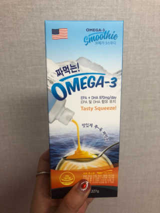 오메가-3스무디 [오메가스무디] 짜먹는 오메가3 DHA 임산부 어린이 — 4점을 준 리뷰어가 2019년 3월 올린 사용 사진