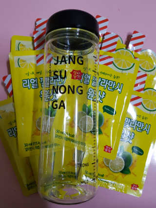 장수농가 리얼깔라만시 원샷 50ml 10팩+보틀 — 5점을 준 리뷰어가 2019년 5월 올린 사용 사진