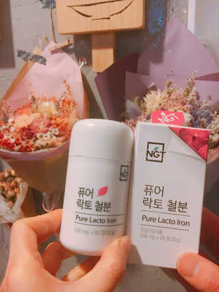 네츄럴굿띵스 퓨어 락토 철분 60일분 — 3.67점을 준 리뷰어가 2018년 2월 올린 사용 사진