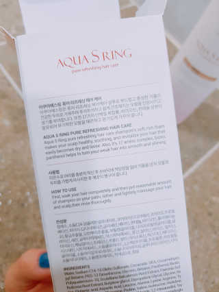 아쿠아큐링 아쿠아S링 퓨어리프레싱 헤어케어 500ml — 5점을 준 리뷰어가 2018년 7월 올린 사용 사진