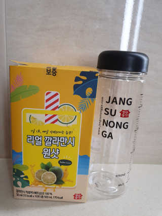 장수농가 리얼깔라만시 원샷 50ml 10팩+보틀 — 5점을 준 리뷰어가 2019년 6월 올린 사용 사진