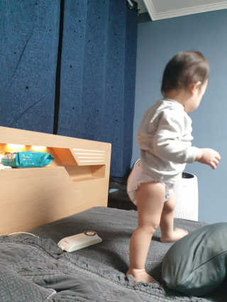 보솜이 베이비케어 팬티형 기저귀 — 5점을 준 리뷰어가 2019년 3월 올린 사용 사진