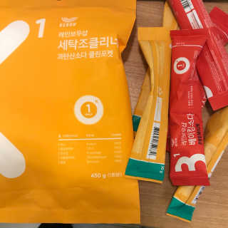 레인보우샵 올인원세탁세제,베이킹소다 스틱포6개입+세탁조클리너 — 5점을 준 리뷰어가 2018년 4월 올린 사용 사진