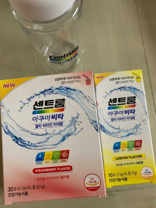 센트룸 아쿠아비타 레몬향, 딸기향 — 4점을 준 리뷰어가 2019년 8월 올린 사용 사진