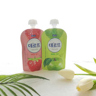 데르뜨 떠먹는 과일 3종, 짜먹는 과일 2종 총 10개 체험 — 4점을 준 리뷰어가 2020년 3월 올린 사용 사진