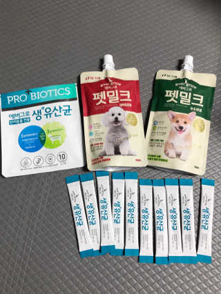 [빙그레] 에버그로 생유산균 1봉（10포입）+펫밀크2팩 — 5점을 준 리뷰어가 2019년 3월 올린 사용 사진