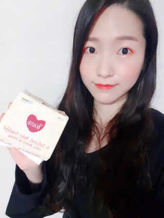 더뷰티드 비오셀 생리대 라이너 패키지 — 5점을 준 리뷰어가 2019년 10월 올린 사용 사진