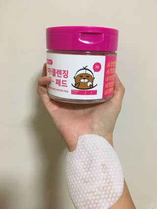 미플레이 진짜 클렌징 워터 패드 — 5점을 준 리뷰어가 2018년 11월 올린 사용 사진