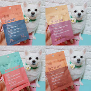 푸디웜 주식회사 [푸디웜] 강아지 저알러지 수제간식 4종세트 — 5점을 준 리뷰어가 2018년 12월 올린 사용 사진