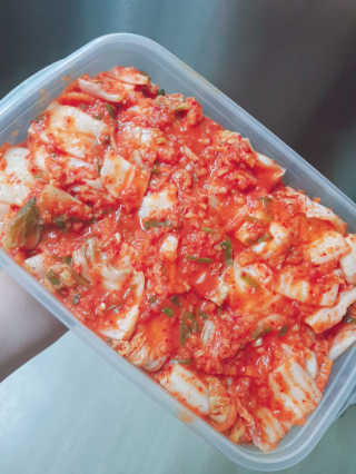 직접 버무려보는 연안식품 프리미엄 포기김치 — 4점을 준 리뷰어가 2019년 8월 올린 사용 사진