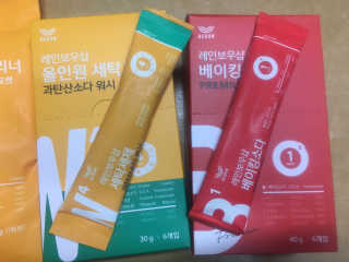 레인보우샵 올인원세탁세제,베이킹소다 스틱포6개입+세탁조클리너 — 4.67점을 준 리뷰어가 2018년 4월 올린 사용 사진