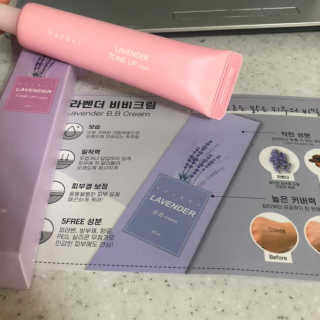 Verber 베르베르 라벤더 톤업크림 — 3점을 준 리뷰어가 2019년 8월 올린 사용 사진