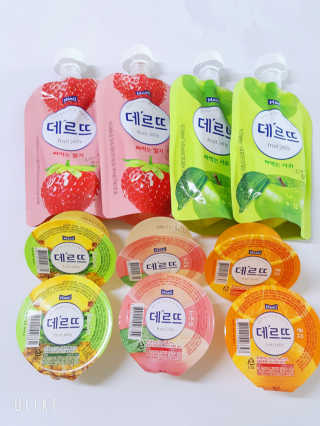 데르뜨 떠먹는 과일 3종, 짜먹는 과일 2종 총 10개 체험 — 4점을 준 리뷰어가 2020년 3월 올린 사용 사진