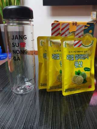 장수농가 리얼깔라만시 원샷 50ml 10팩+보틀 — 5점을 준 리뷰어가 2019년 5월 올린 사용 사진